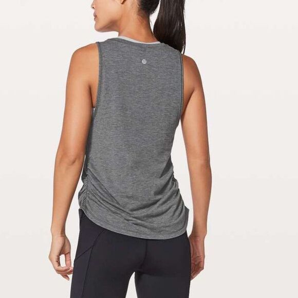 Lululemon Ripple Effect Tank Heathered Black Size 4 - Picture 3 of 5